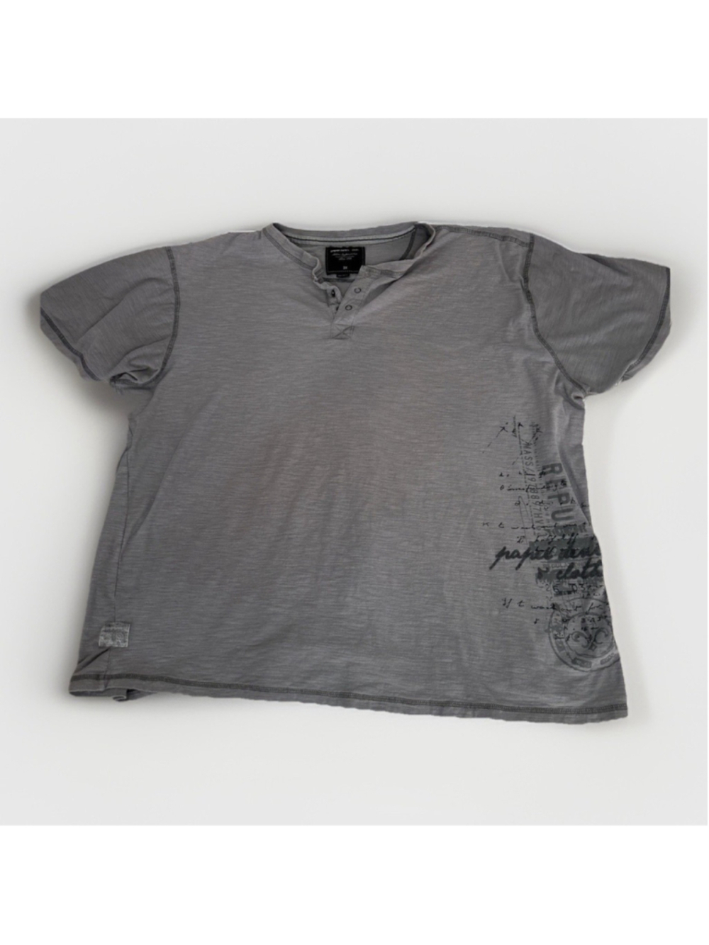 Paper Denim & Cloth 3X Light Gray Casual Shirt Sleeve Shirt